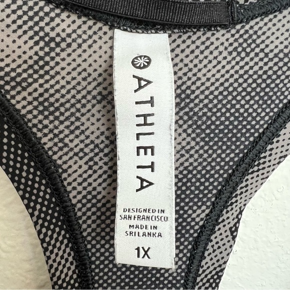 Athleta women’s tank top size 1X tie dye racerback printed black - Picture 8 of 11